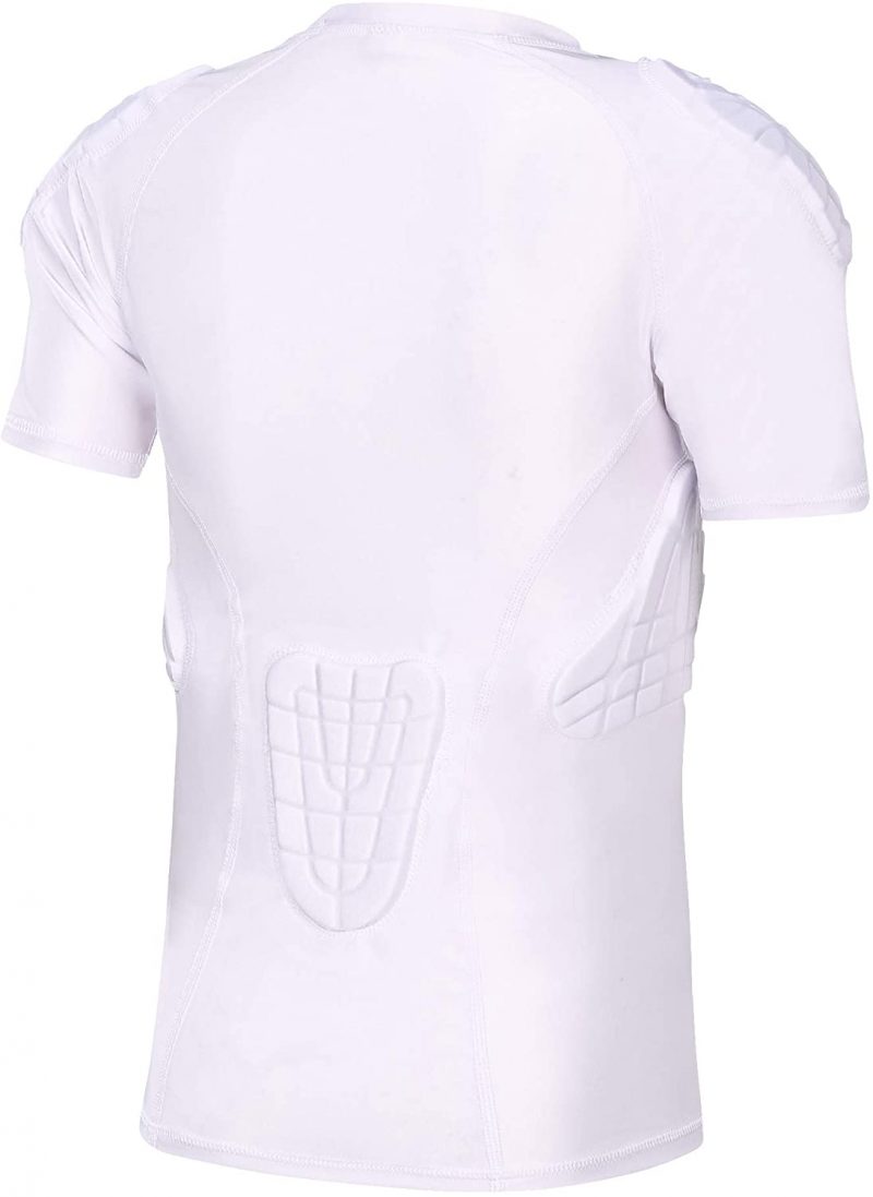 TUOY Youth Boys Padded Compression Shirts Shorts Rib Chest Protector Protective Sports Workout Safety T-Shirts for Football Paintball Baseball - Image 3