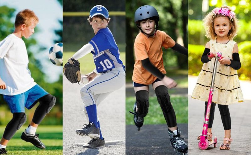 TUOY Youth Kids Elbow/Knee Pads,Padded Compression Arm/Knee Sleeve, Football Basketball Baseball SoccerBasketball Volleyball  Weightlifting - Image 6