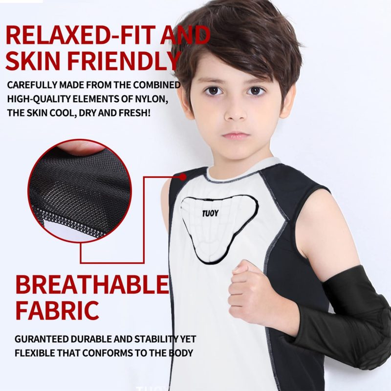 TUOY Youth Padded Compression Shirt Vest Rib Chest Protector Football Baseball Rugby - Image 3