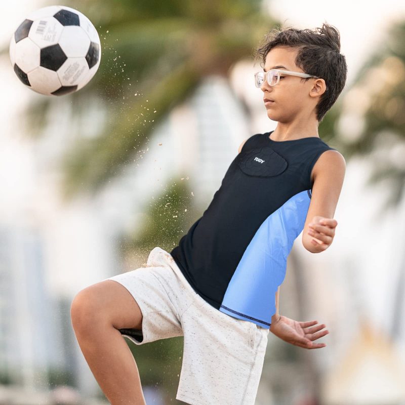 TUOY Youth Kids Padded Sleeveless Shirt Chest Sternum Protector Heart Guard Compression Protective Shirt - Image 8