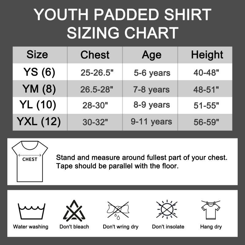 Youth Kids Padded Compression Shirt & Vest Chest Protector, Shirt Sleeveless Vest Chest Protector Tank, Football Baseball Rugby Cricket Hockey Basketball - Image 5