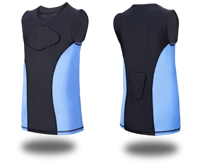TUOY Youth Kids Padded Sleeveless Shirt Chest Sternum Protector Heart Guard Compression Protective Shirt - Image 2