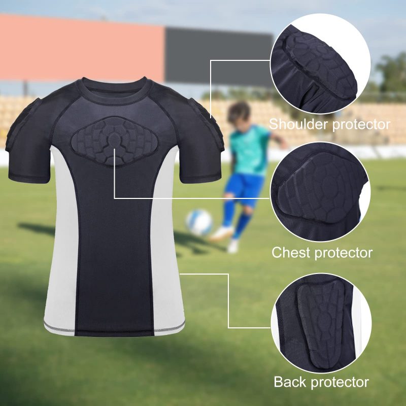 TUOY Youth Kids Padded Compression Shirt Protective Shirt Rib Chest Protector for Football Paintball Baseball Rugby Cricket Basketball - Image 8