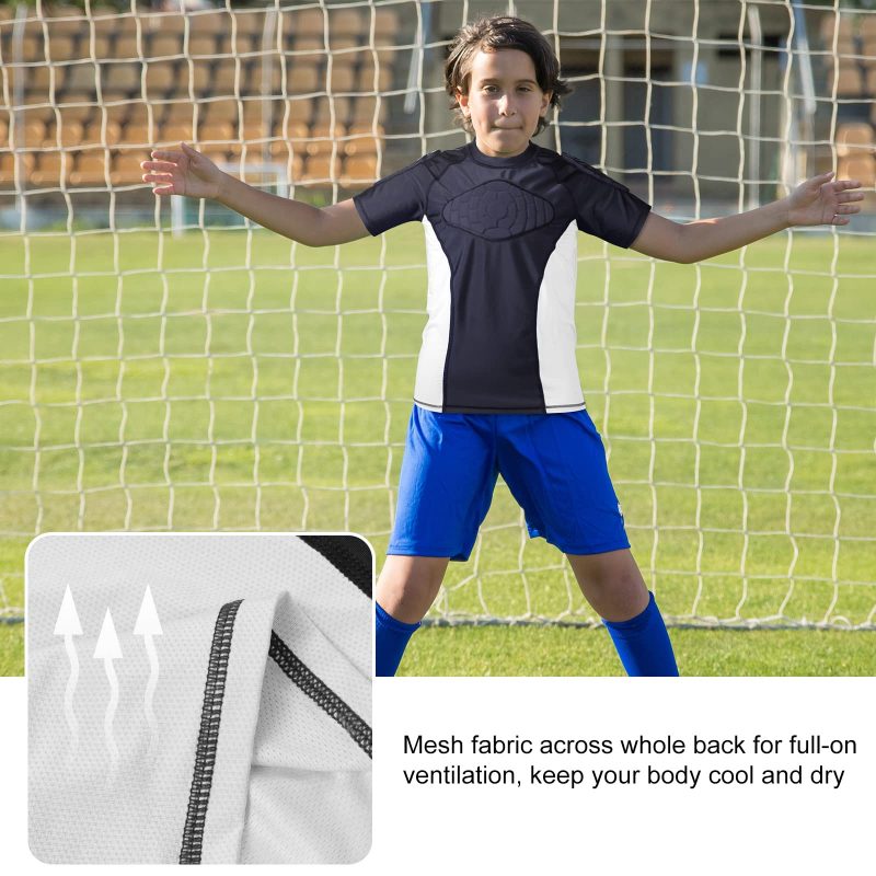 TUOY Youth Kids Padded Compression Shirt Protective Shirt Rib Chest Protector for Football Paintball Baseball Rugby Cricket Basketball - Image 9