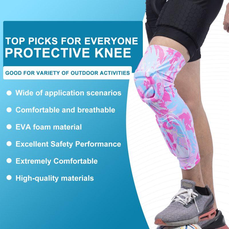 TUOY Padded Knee Calf Pads Compression Leg Sleeve Thigh Protector Gear Shin Brace for Football Basketball Volleyball Soccer Baseball for Adult (1 Pair) - Image 3