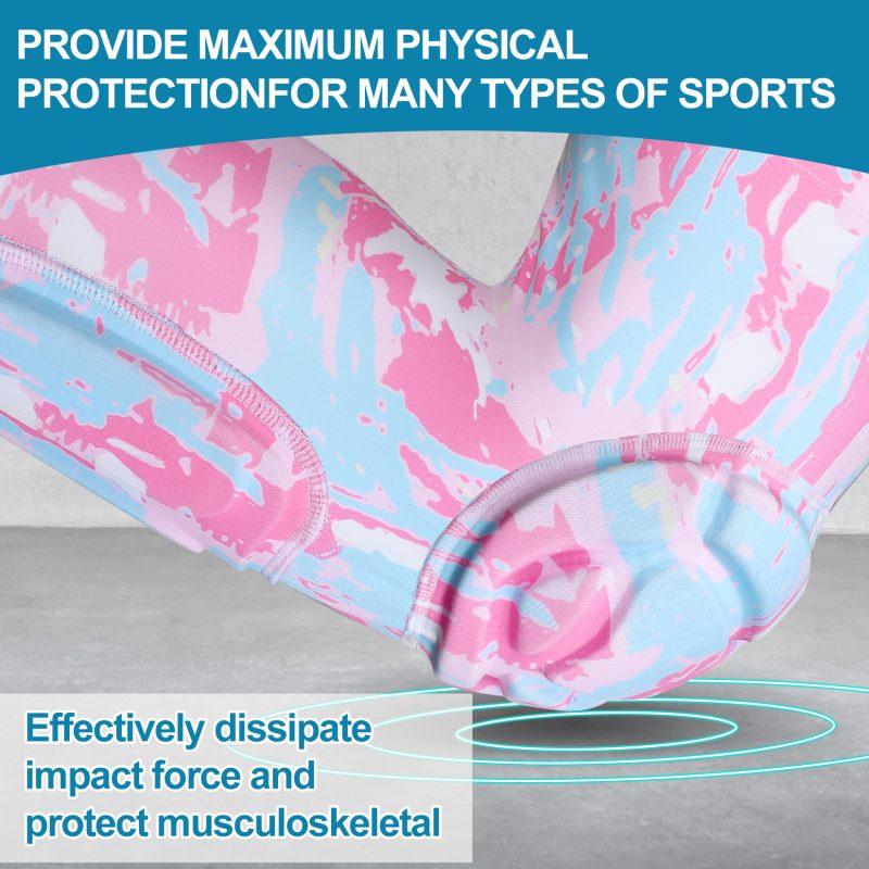 TUOY Padded Knee Calf Pads Compression Leg Sleeve Thigh Protector Gear Shin Brace for Football Basketball Volleyball Soccer Baseball for Adult (1 Pair) - Image 2